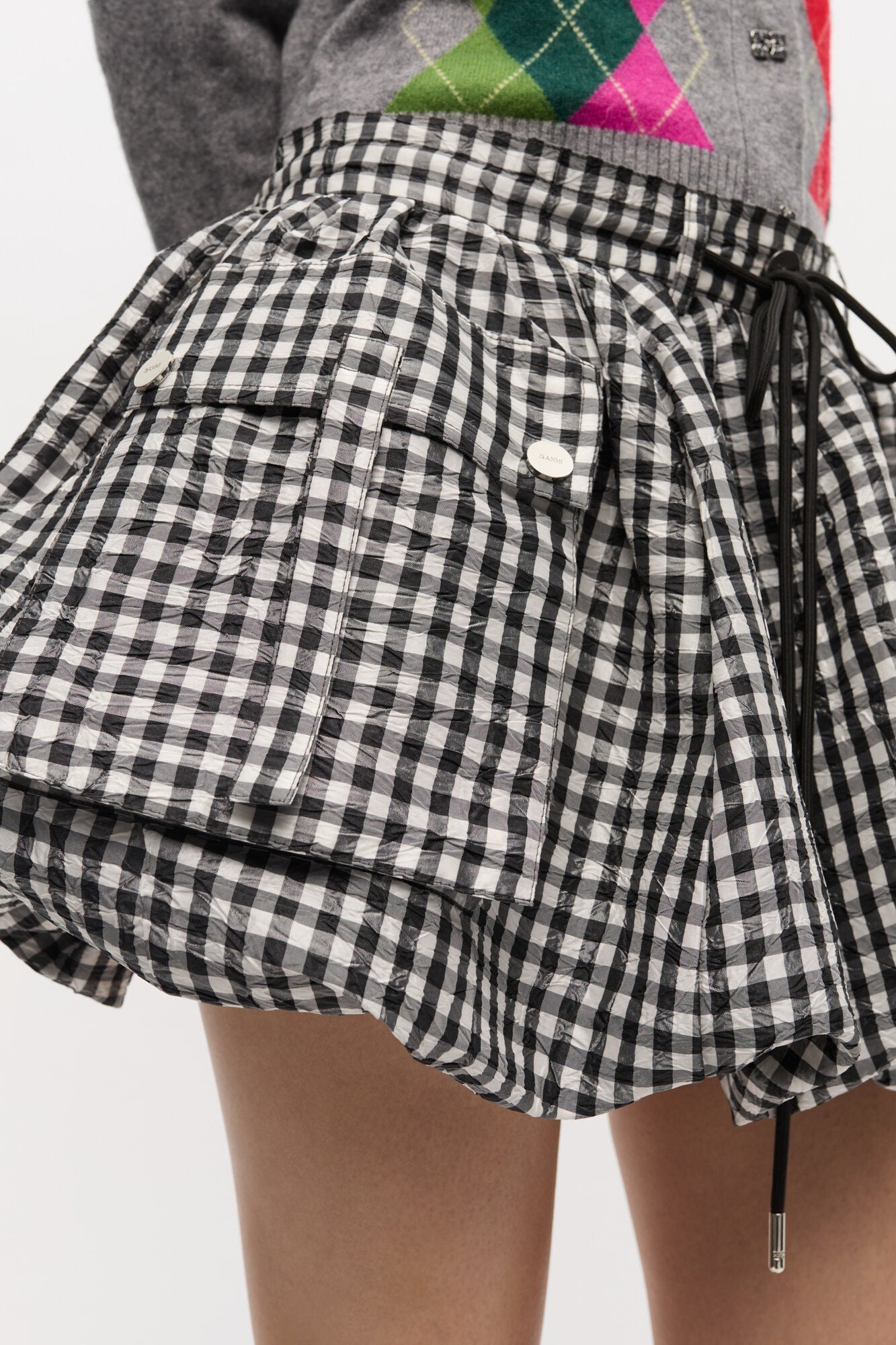 Check Mini Bubble Skirt