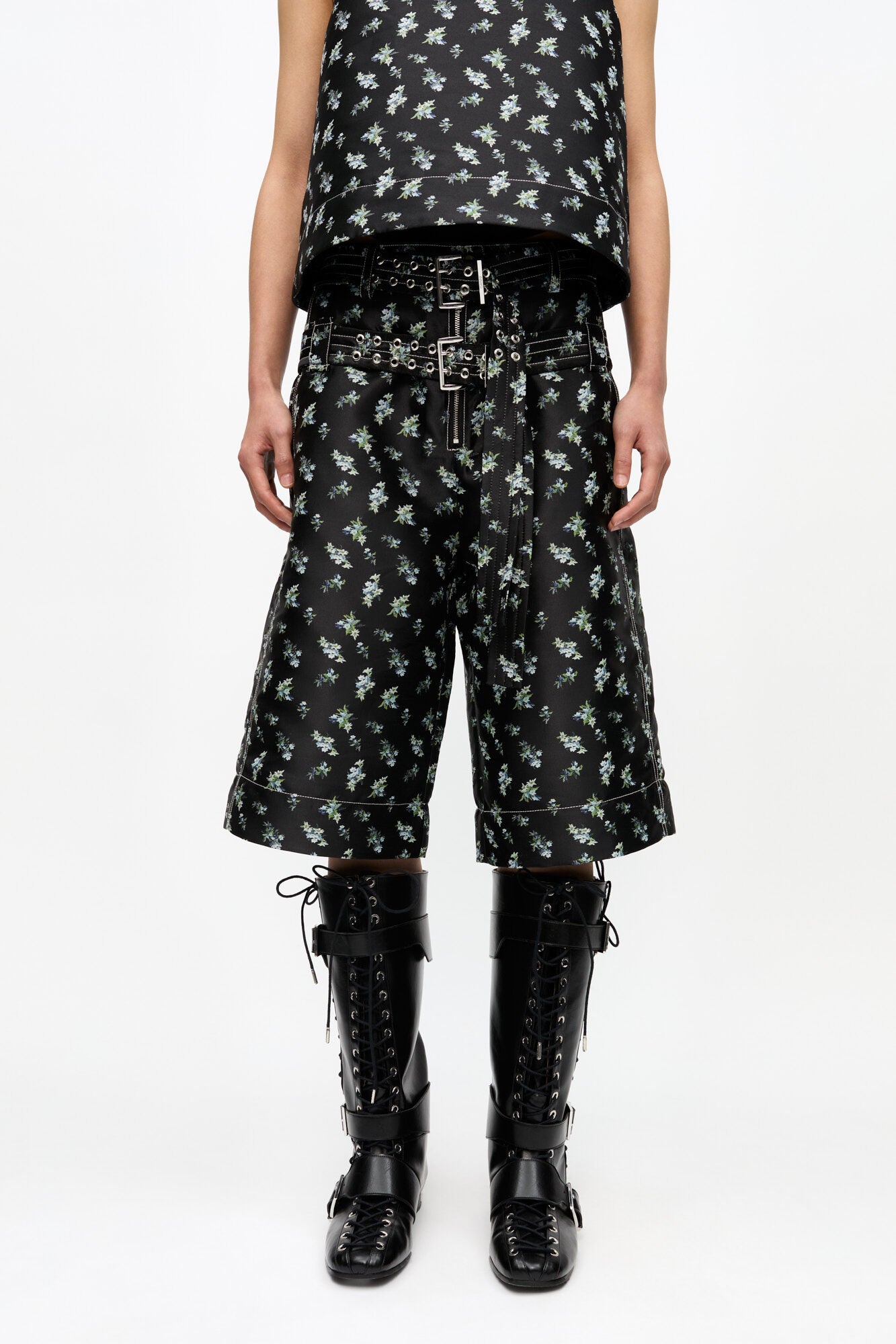 Floral Jacquard Shorts