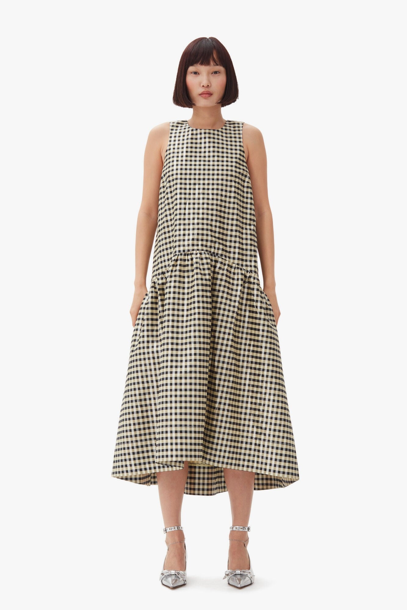Shiny Check Dress