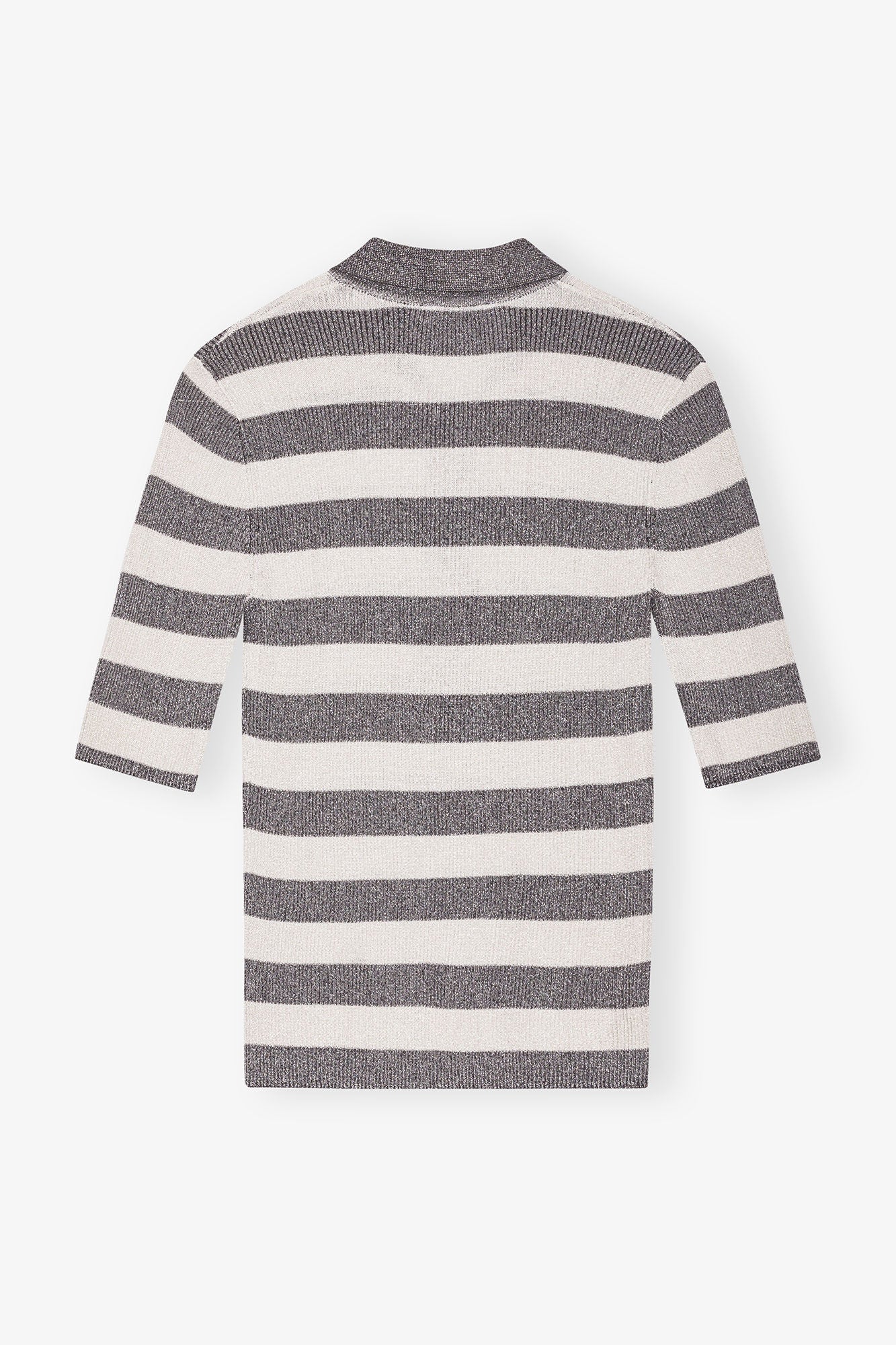 Striped Sparkle Rib Polo T-Shirt