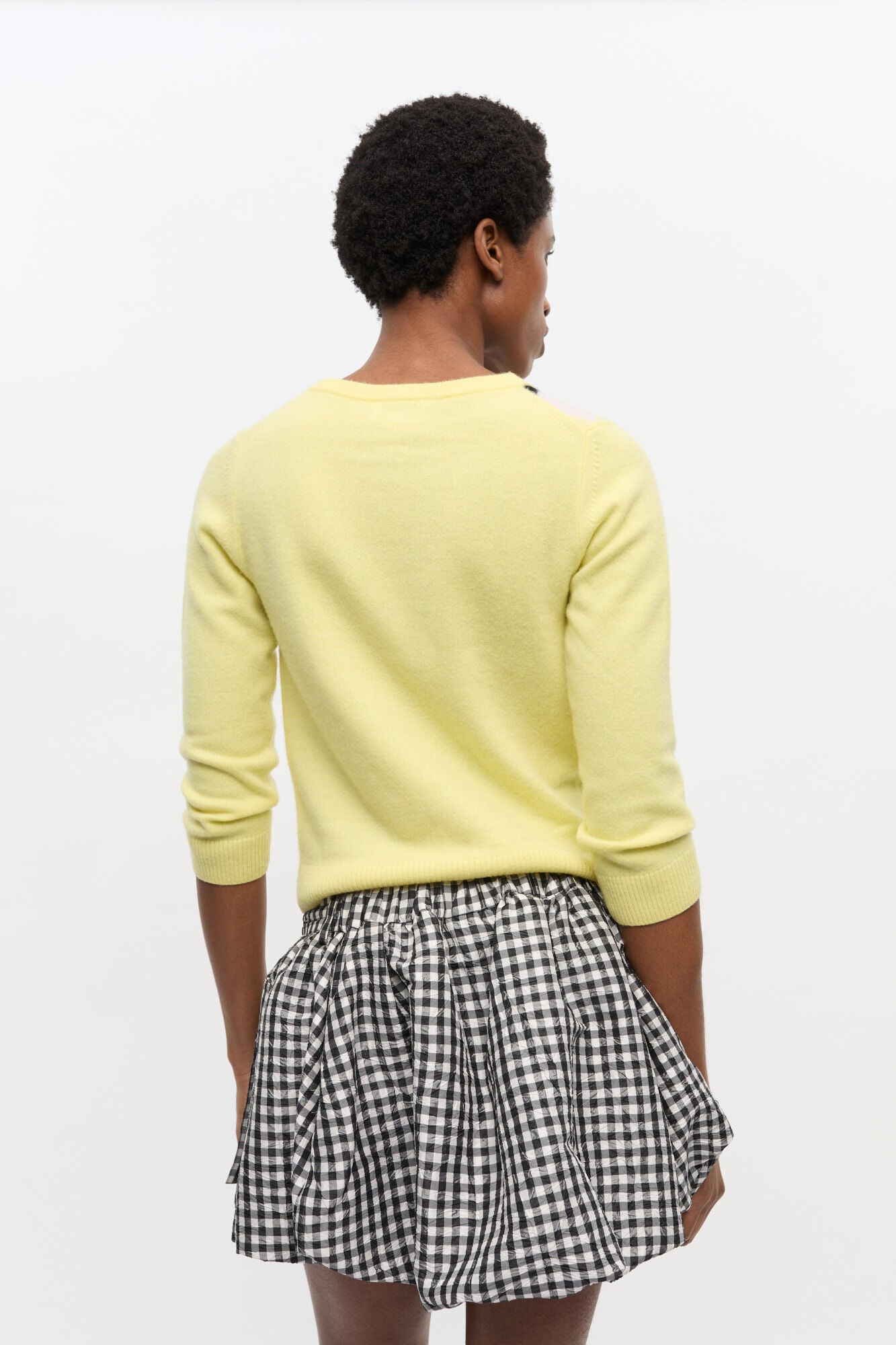 Yellow Check Cardigan