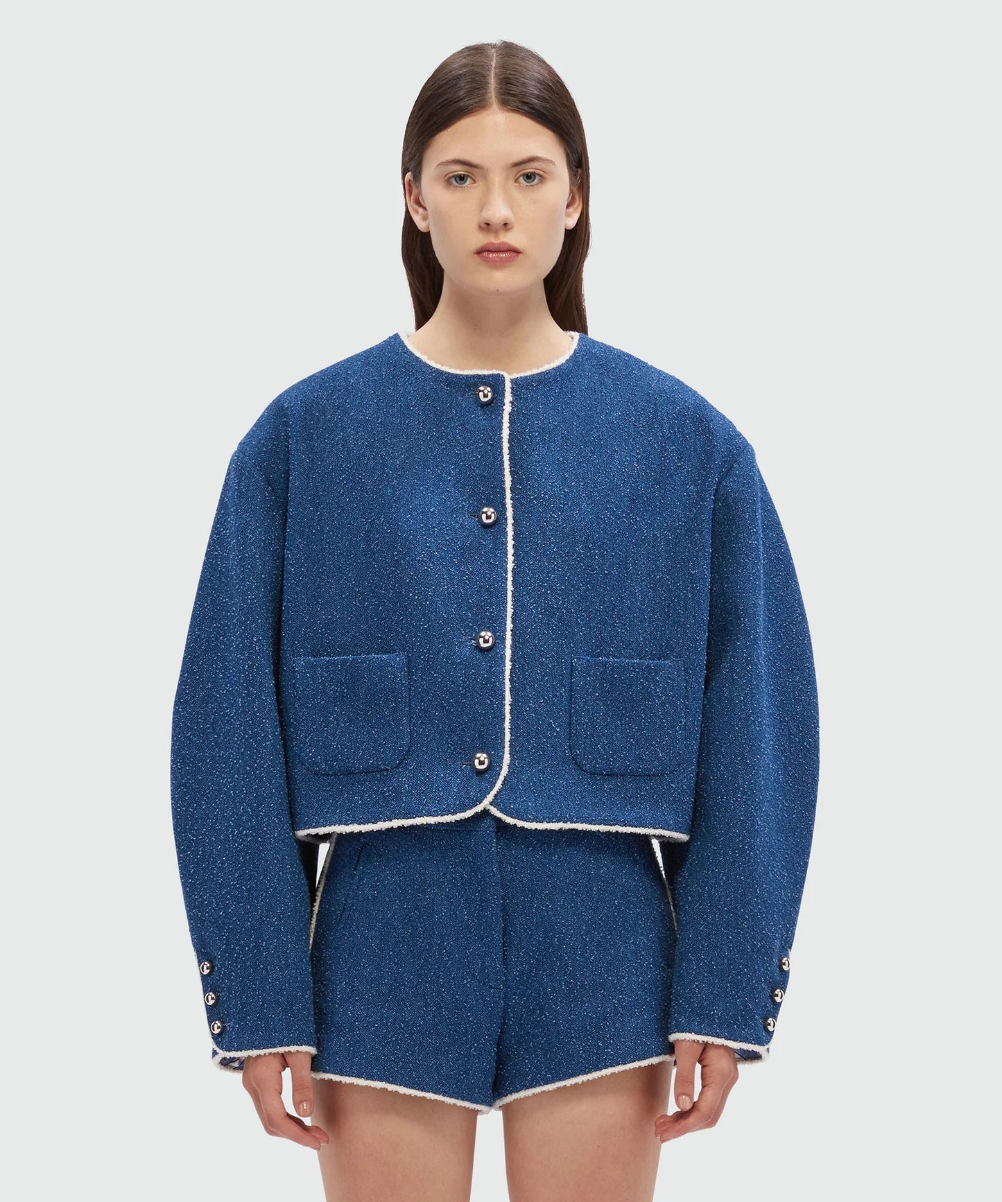 Bouclé tweed blazer