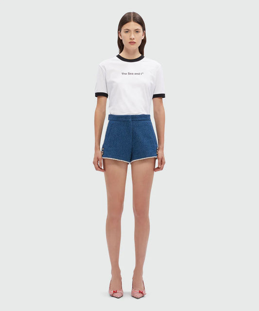Bouclé tweed shorts