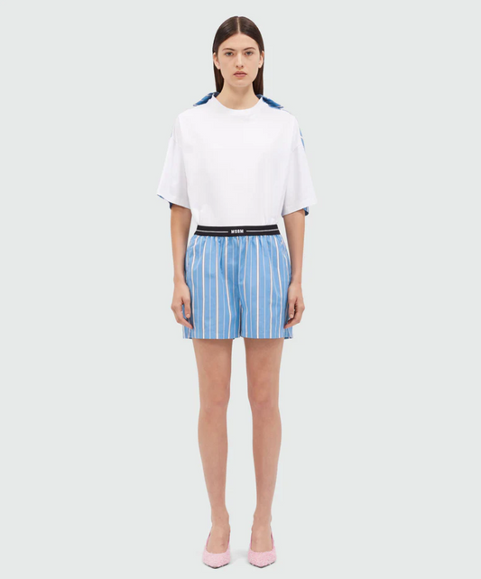 Poplin shorts with elastic