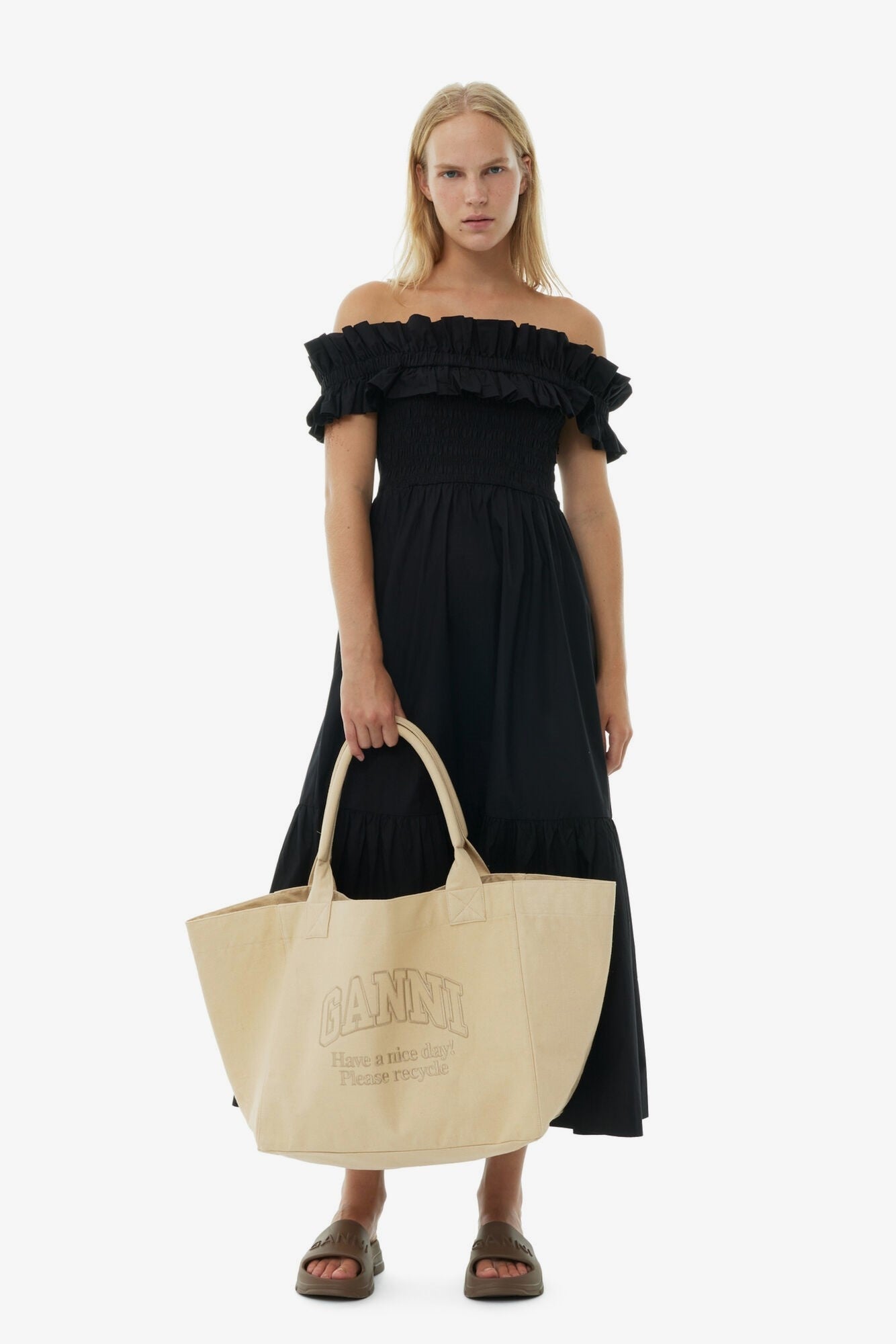 Poplin Maxi Flounce Skirt