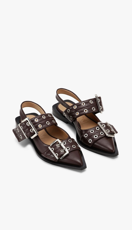 Buckle Chunky Ballerina Chocolate