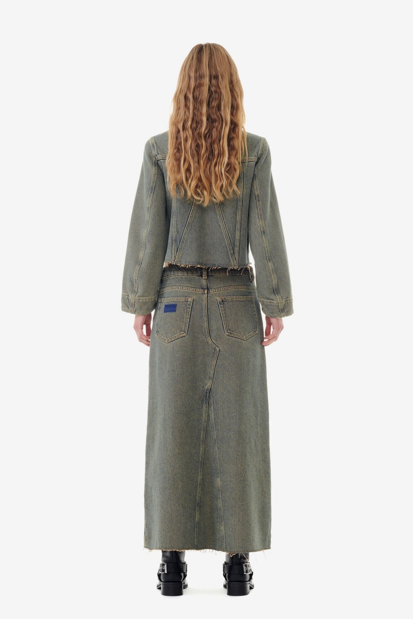 Heavy Denim Maxi Skirt