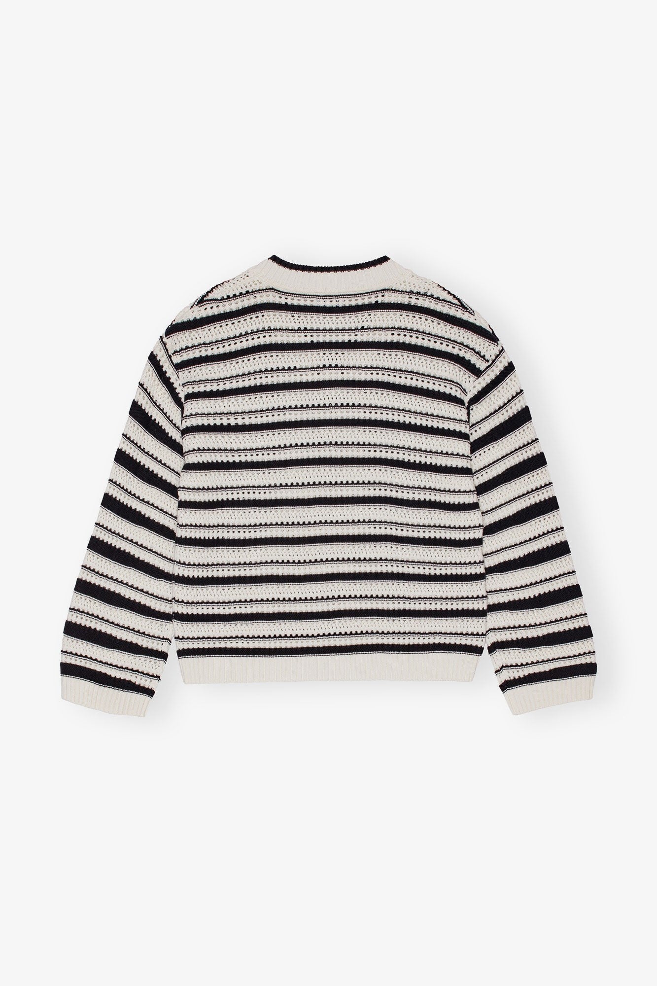 Striped Cotton Pointelle V-neck