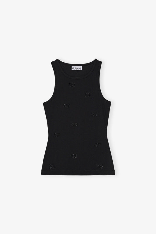 Rib Rhinestone Tank