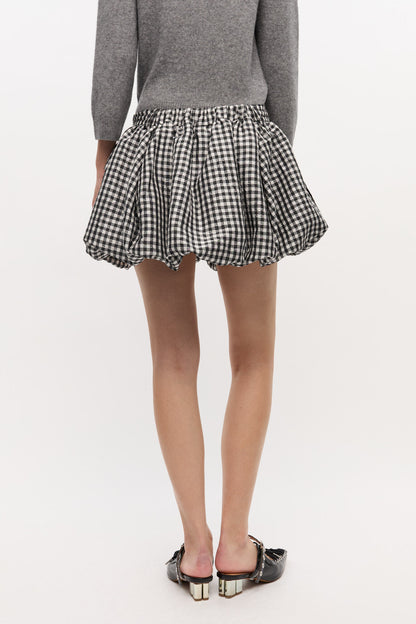 Check Mini Bubble Skirt