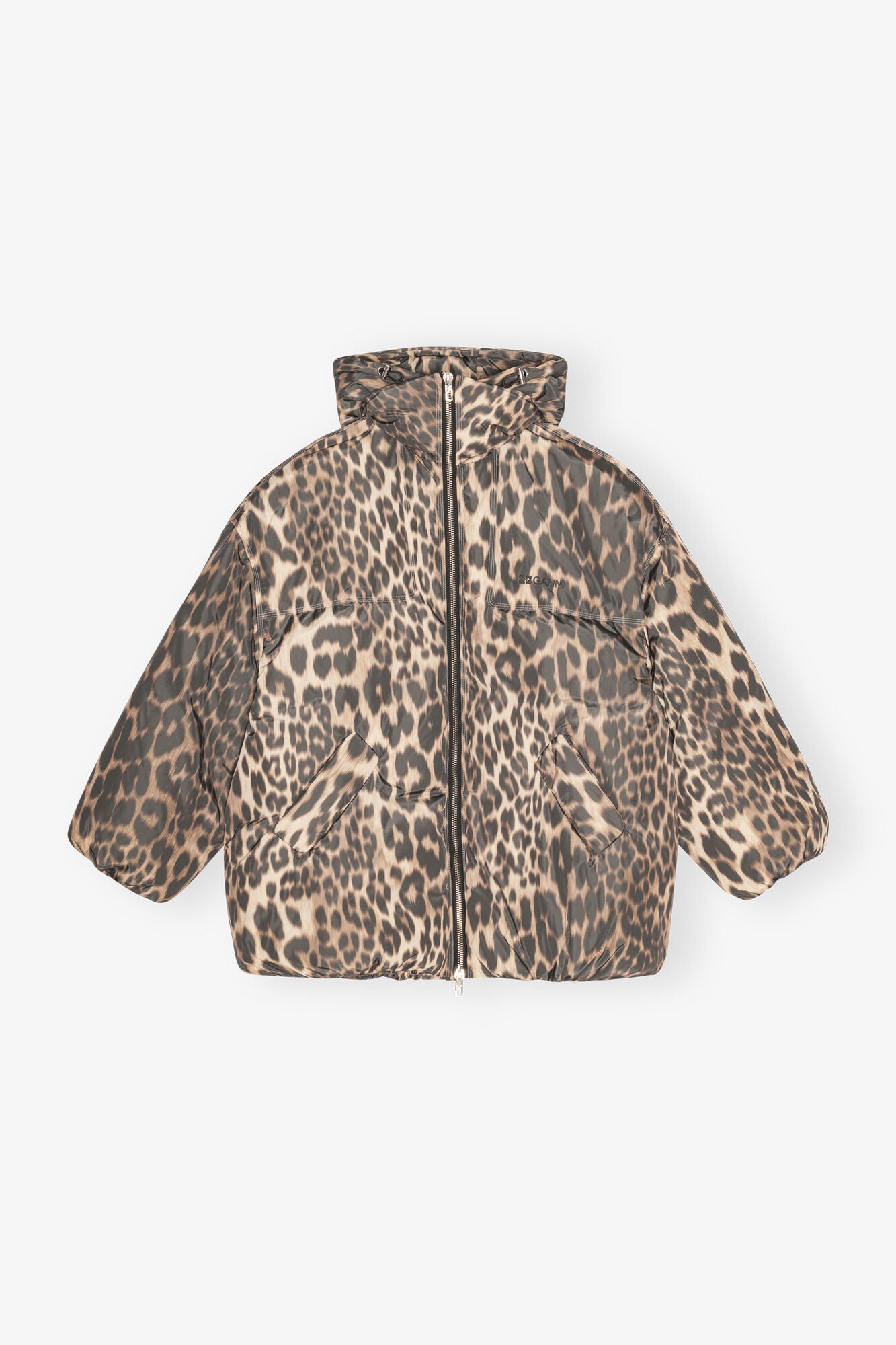 Leopard Midi Puffer Jacket