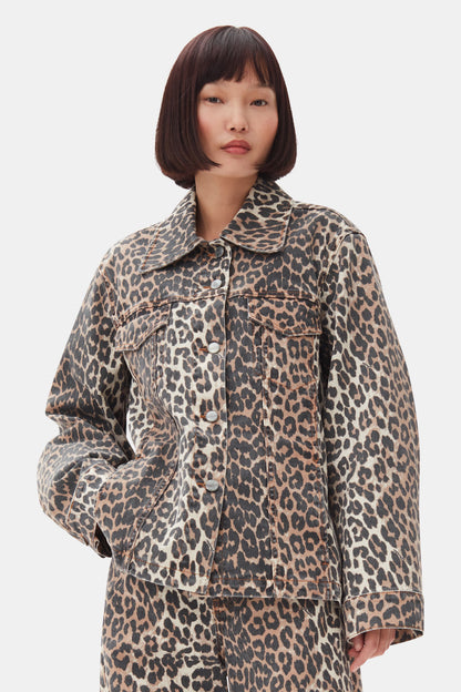 Leopard Denim Jacket