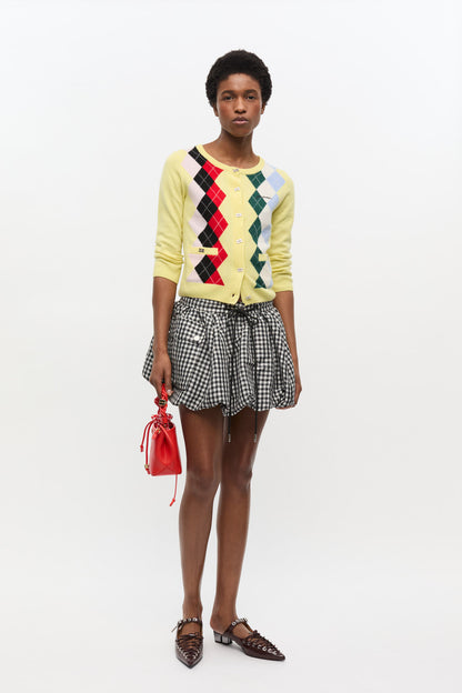 Yellow Check Cardigan