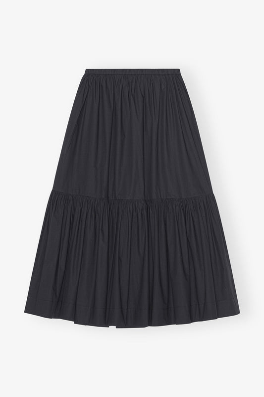 Poplin Maxi Flounce Skirt