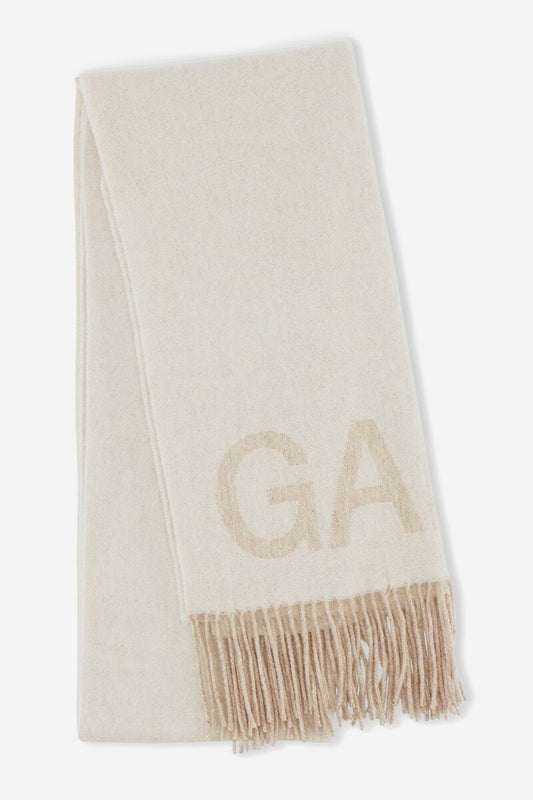 Fringe Logo Scarf Egret