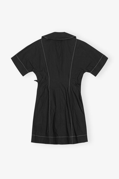 Poplin	Wrap Mini Dress